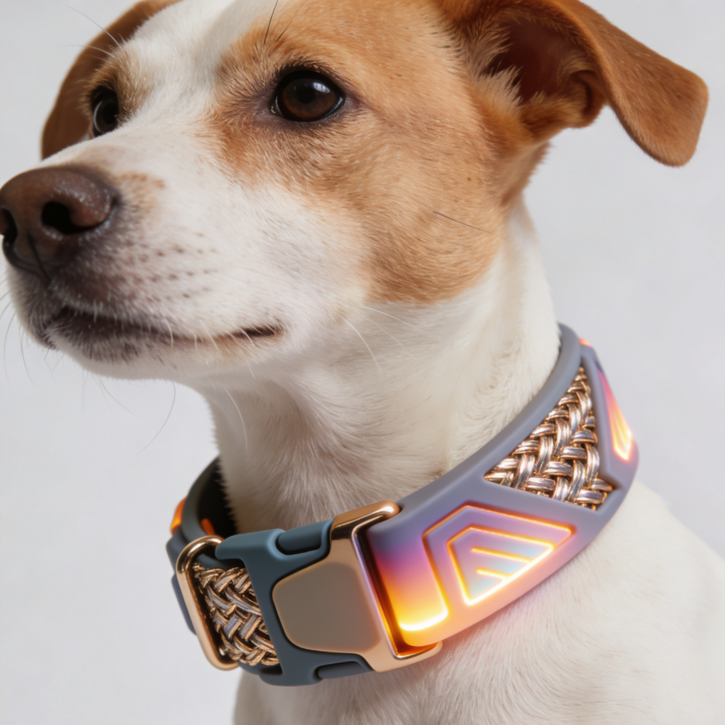 FuturGlow Smart Dog Collar – LED Illuminated Tech Collar with Braided Accents