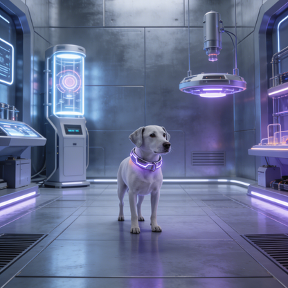 HexaGlow Cyber LED Dog Collar – Purple Neon Tech Collar