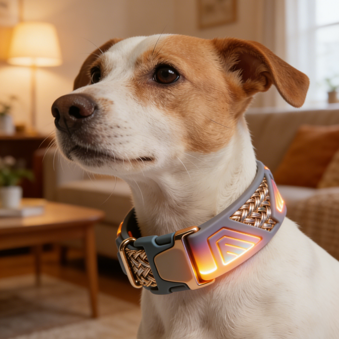 FuturGlow Smart Dog Collar – LED Illuminated Tech Collar with Braided Accents
