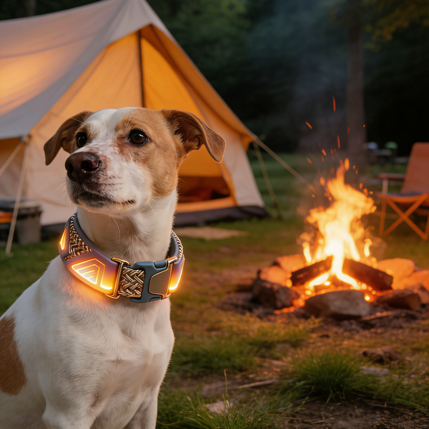FuturGlow Smart Dog Collar – LED Illuminated Tech Collar with Braided Accents